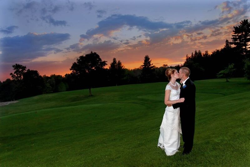 Couple kissing at sunset at Kedron Dells, Oshawa
