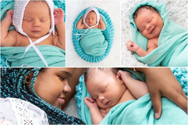 Collage of newborn portraits