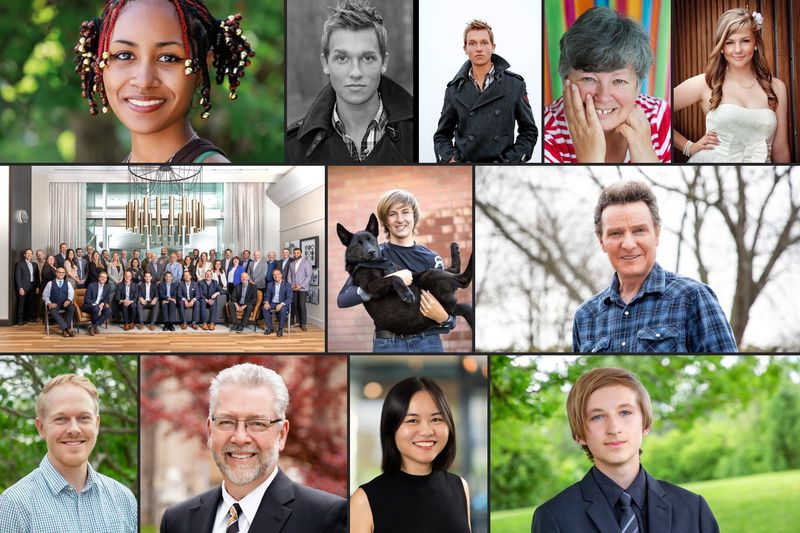 Collage of headshots and portraits