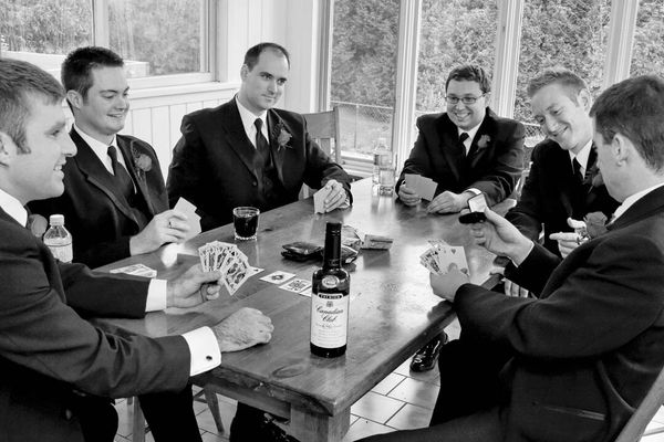 Candid, fun wedding moment
