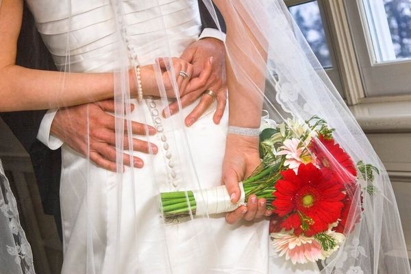 Wedding rings detail photo